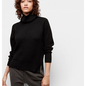 ARITZIA WILFRED FREE Sweater Women Size XS Black Turtleneck Wool Knit Pullover